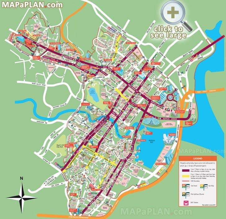 রাস্তার মানচিত্র, সিঙ্গাপুর