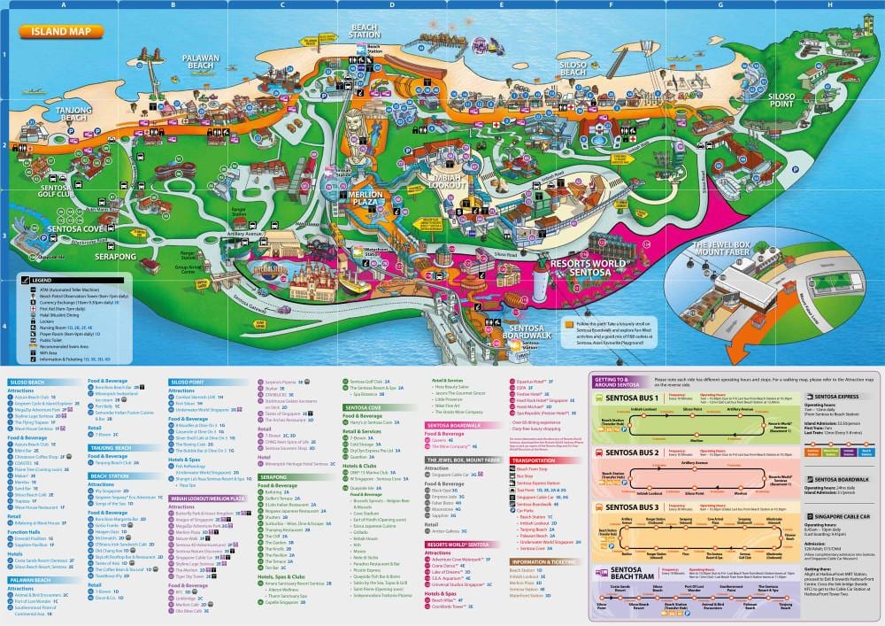 sentosa মানচিত্র আকর্ষণ