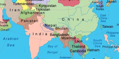 সিঙ্গাপুর এশিয়ার মানচিত্র